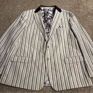 Lansky Brosthers Elvis themed blazer pinstriped 54L